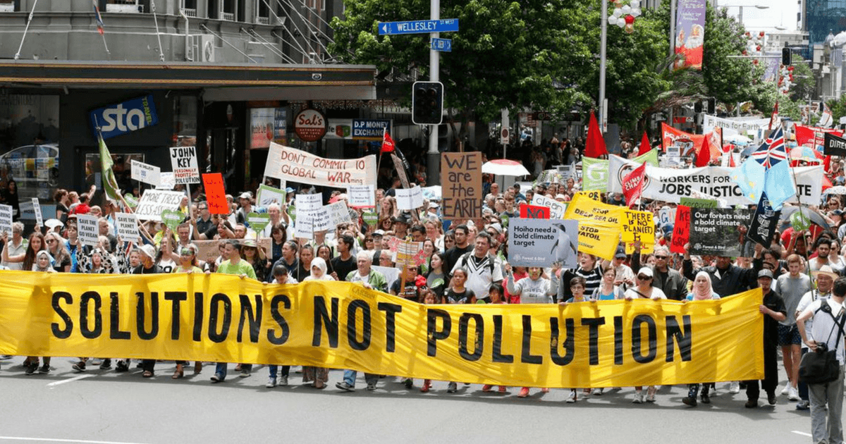 people protesting about polution