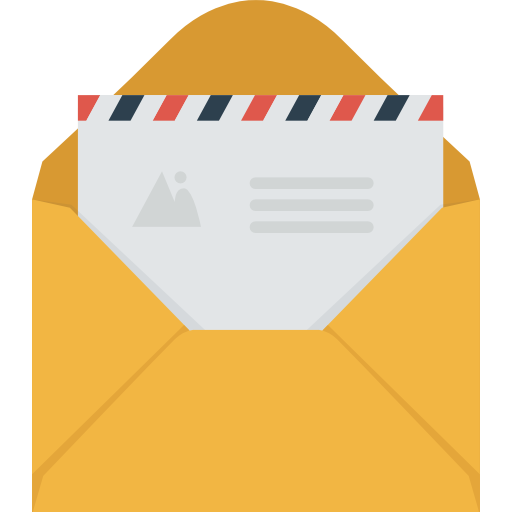 Icon of an envelope contaning a letter